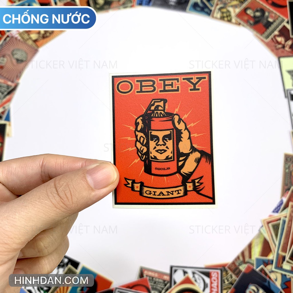OBEY sticker Siêu Chống Nước dán Nón Bảo Hiểm, Xe, Laptop, Đàn Guitar, Tường, Tủ