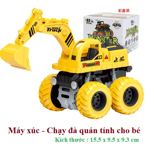 Xe ô tô đồ chơi cho bé chạy đà quán tính - xe máy xúc chạy đà