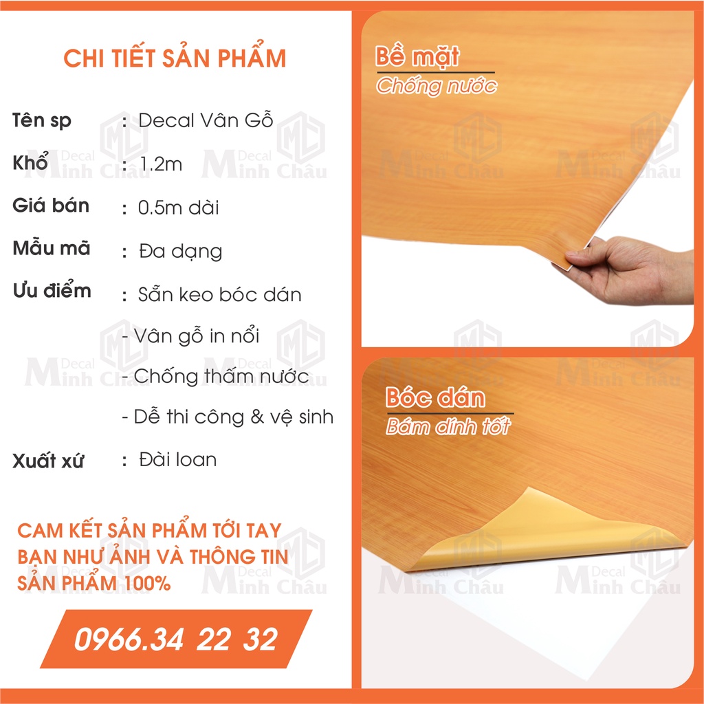 Decal dán tường giả vân gỗ Minh Châu giấy dán kính bàn học laptop tủ gỗ đề can dán kính chống nước khổ 1.2m đẹp giá rẻ | BigBuy360 - bigbuy360.vn