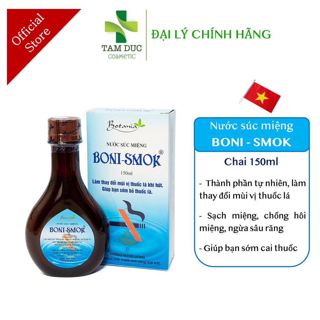 BONI-SMOK [Chai 150ml] - Nước súc miệng giúp sớm bỏ thuốc lá