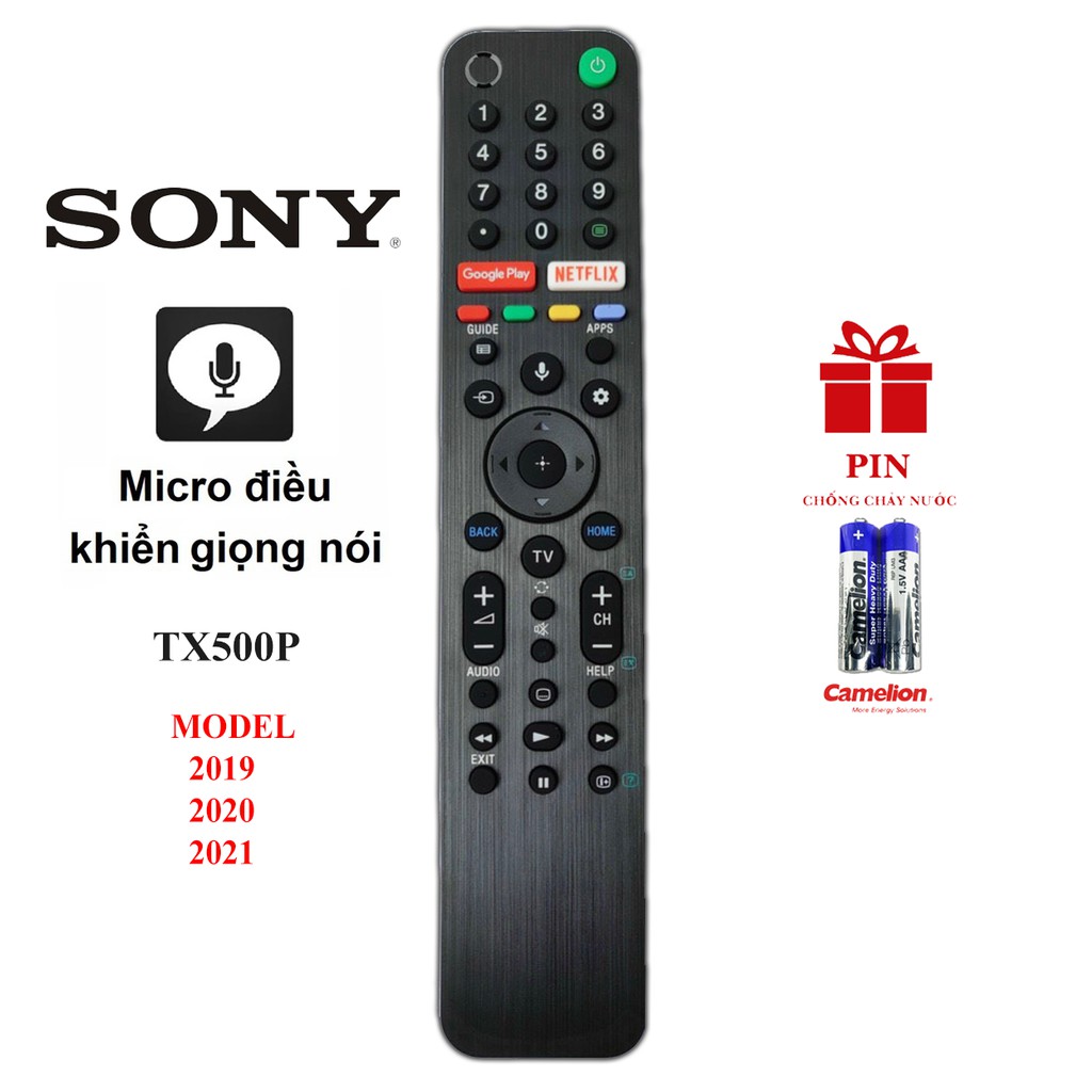 REMOTE TV SONY TX500P Chính Hãng Có Micro Giọng Nói Model 2019 2020 - Điều Khiển TV SONY TX500P