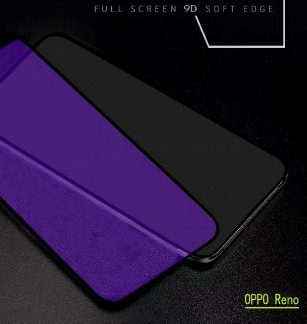 Kính cường Oppo Reno Full màn tím chống tia UV hại mắt