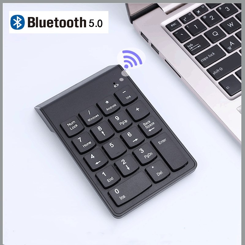 Bàn phím kỹ thuật số Bluetooth / 2.4G không dây cho kế toán văn phòng Máy tính xách tay PC WIN10 Bàn phím số nhỏ di động mới Bàn phím số USB 18Keys