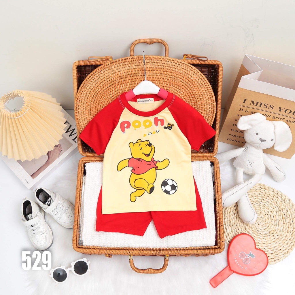 Bộ Ngắn Minky Mom In Họa Tiết Siêu Đẹp, Bé Trai-Bé Gái, 7-19KG.