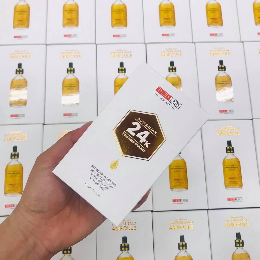 Serum dưỡng da Thera Lady Australian 24K Pure Gold Ampoule 100ml Của Úc ( Tặng Thanh Lăn  và Quà Tặng 0 Đ )