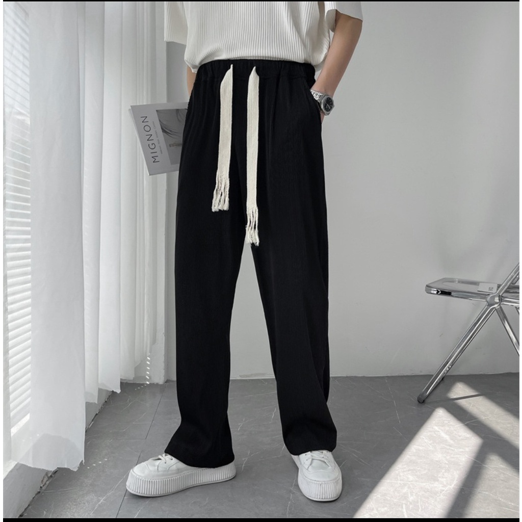 Quần jogger Nam Nữ ống suông lưng chun bigsize 40-100kg (dây BẢN LỚN)