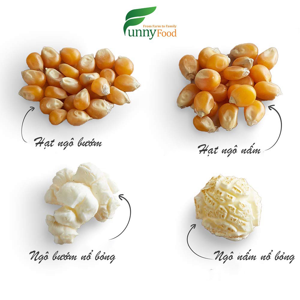 1Kg Ngô Mỹ, 500Gr Bơ & 150Gr Bột Phomai làm bắp rang bơ tại nhà