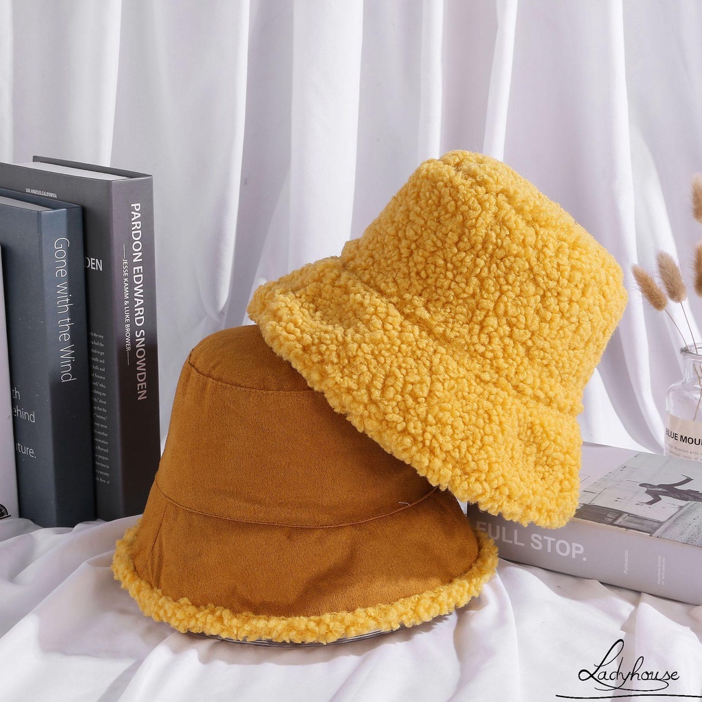 Mũ tai bèo hai mặt màu trơn thời trang thu đông dành cho unisex