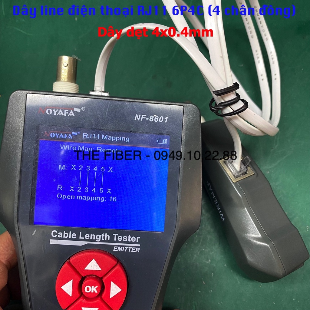 Dây LINE điện thoại RJ11 bấm sẵn 2 đầu  - Dạng dẹt 4x0.4mm