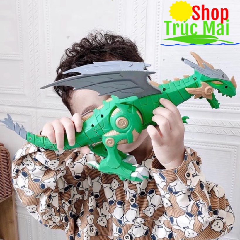Khủng Long Robot Phun Khói - Lửa Điện xử dụng Pin