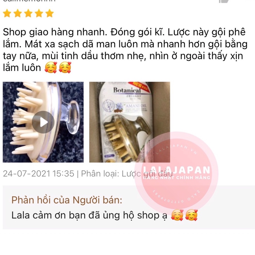 [Bill Nhật] Combo Gội Xả Hatomugi Botanical Táo Đen và Lược Gội Đầu Amani Lược Gội Dưỡng Sinh Nhật Bản | BigBuy360 - bigbuy360.vn