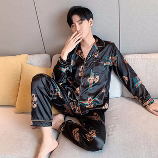 Bộ đồ ngủ lụa satin thoải mái dành cho nam