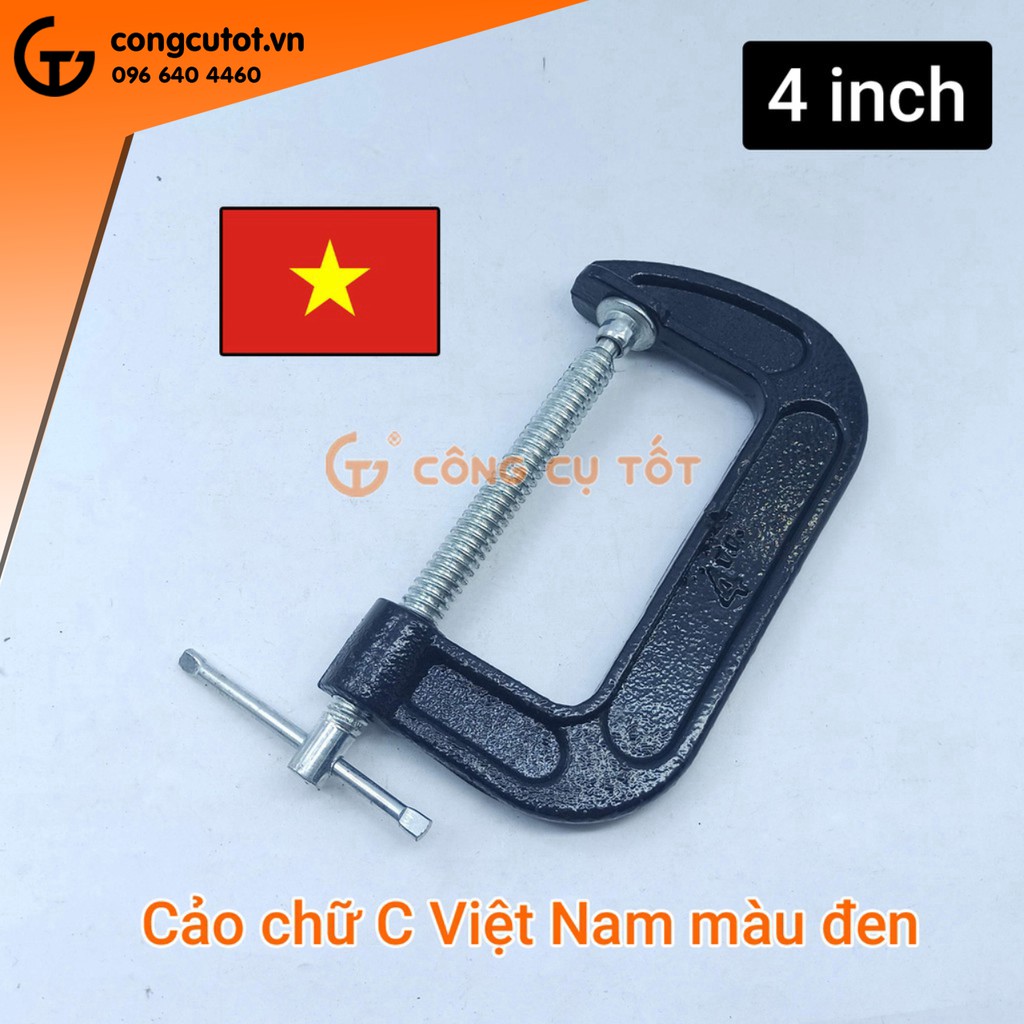 Bộ 4 cảo chữ C chất liệu gang màu đen 4 inch
