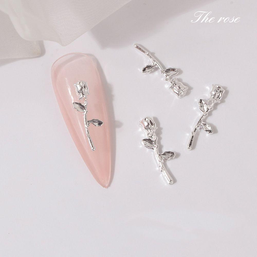 Hạt Cườm Kim Loại Hình Hoa Trang Trí Móng Tay|Màu Sắc Phụ Kiện Trang Trí Móng Tay 3D Hình Hoa Xinh Xắn