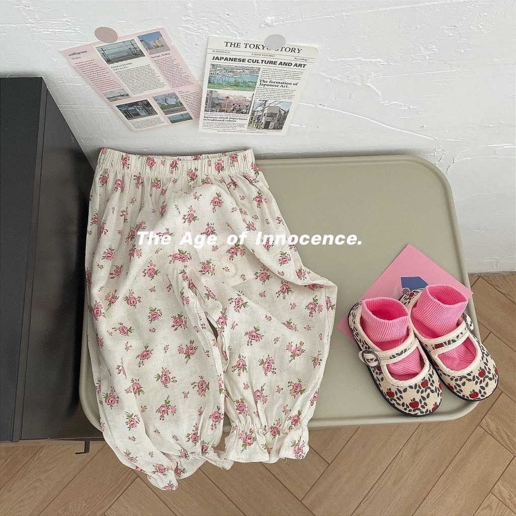 [Babycat] Hàng Có Sẵn Quần Cotton Dáng Rộng In Chấm Bi Phong Cách Nhật Hàn Thoải Mái Thời Trang Mùa Hè Thoải Mái Dành Cho Bé Gái