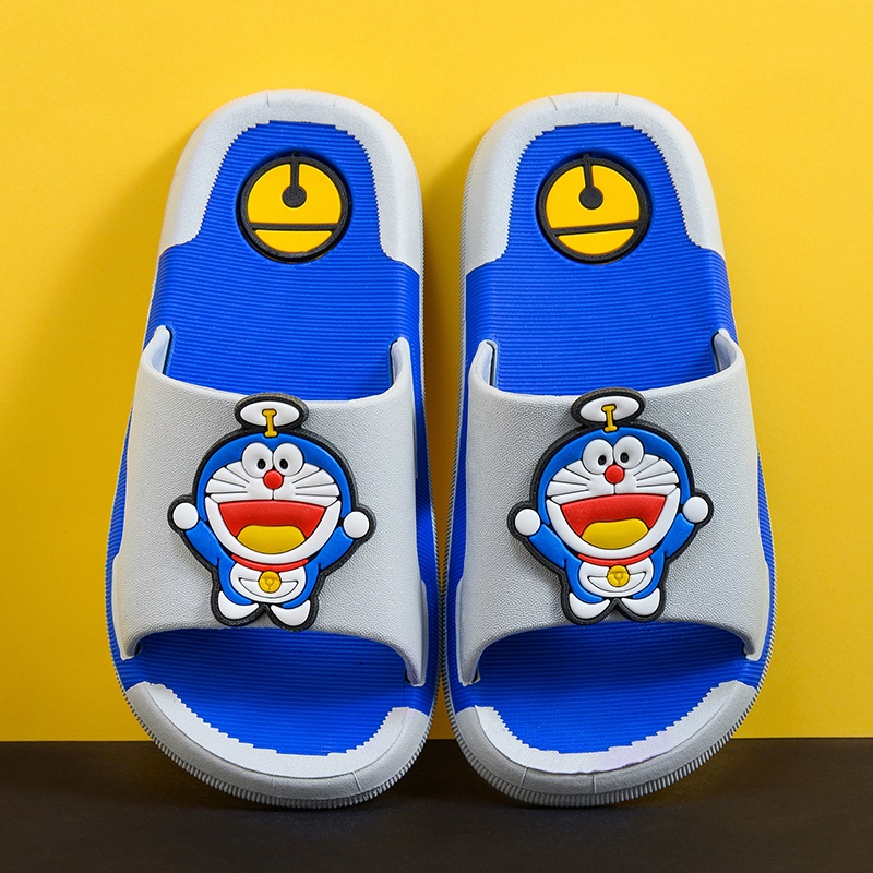 Dép Đi Trong Nhà Tắm Đế Mềm Chống Trượt In Hình Doraemon Cho Bé