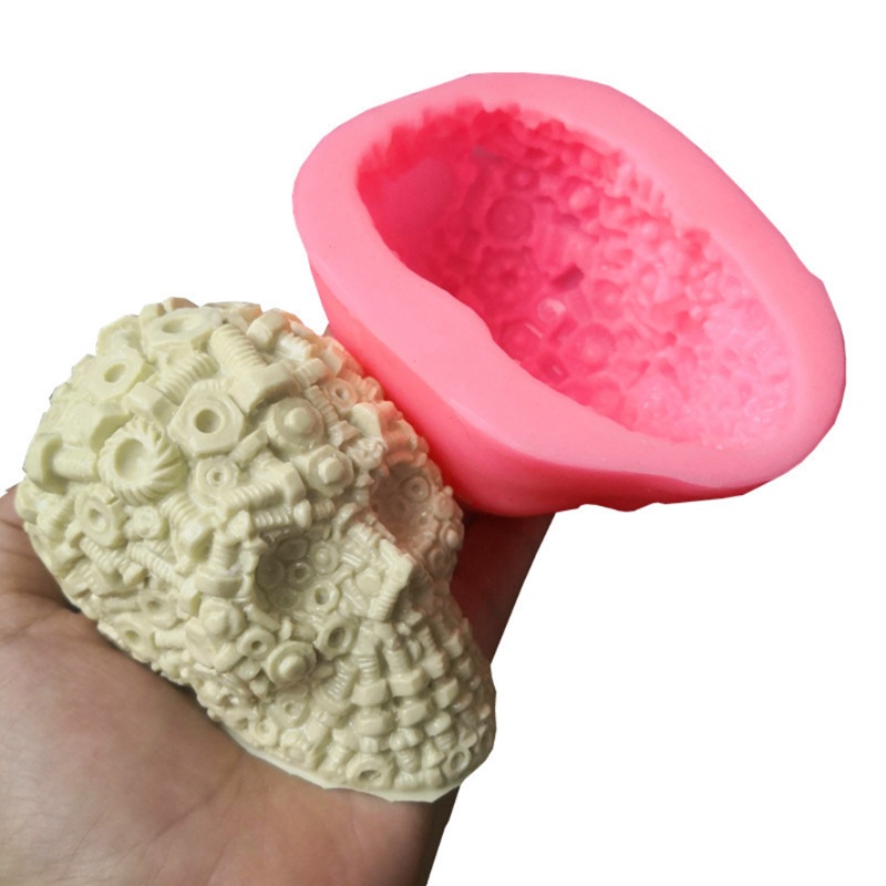 YOI Creative Screw Skull Silicone Mold Keychain Resin Epoxy Craft Polymer Clay Craf