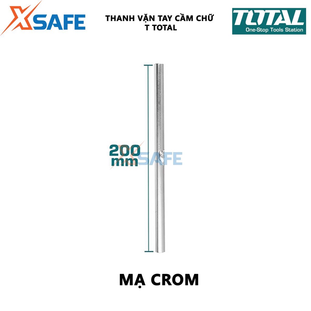 Thanh vặn tay cầm chữ T TOTAL Cần chữ T kích thước 8-19mm, thép cr-v, bề mặt tay cầm mạ crom, dùng tháo vặn ốc, bulong