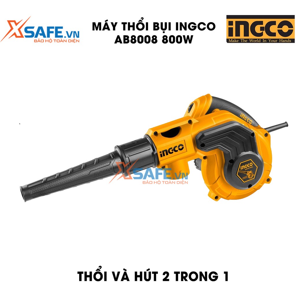 Máy hút, thổi bụi INGCO AB8008 công suất 800W Tặng kèm túi đựng bụi, ống hút và 2 ống hút bụi - Hút thổi bụi 2 trong 1