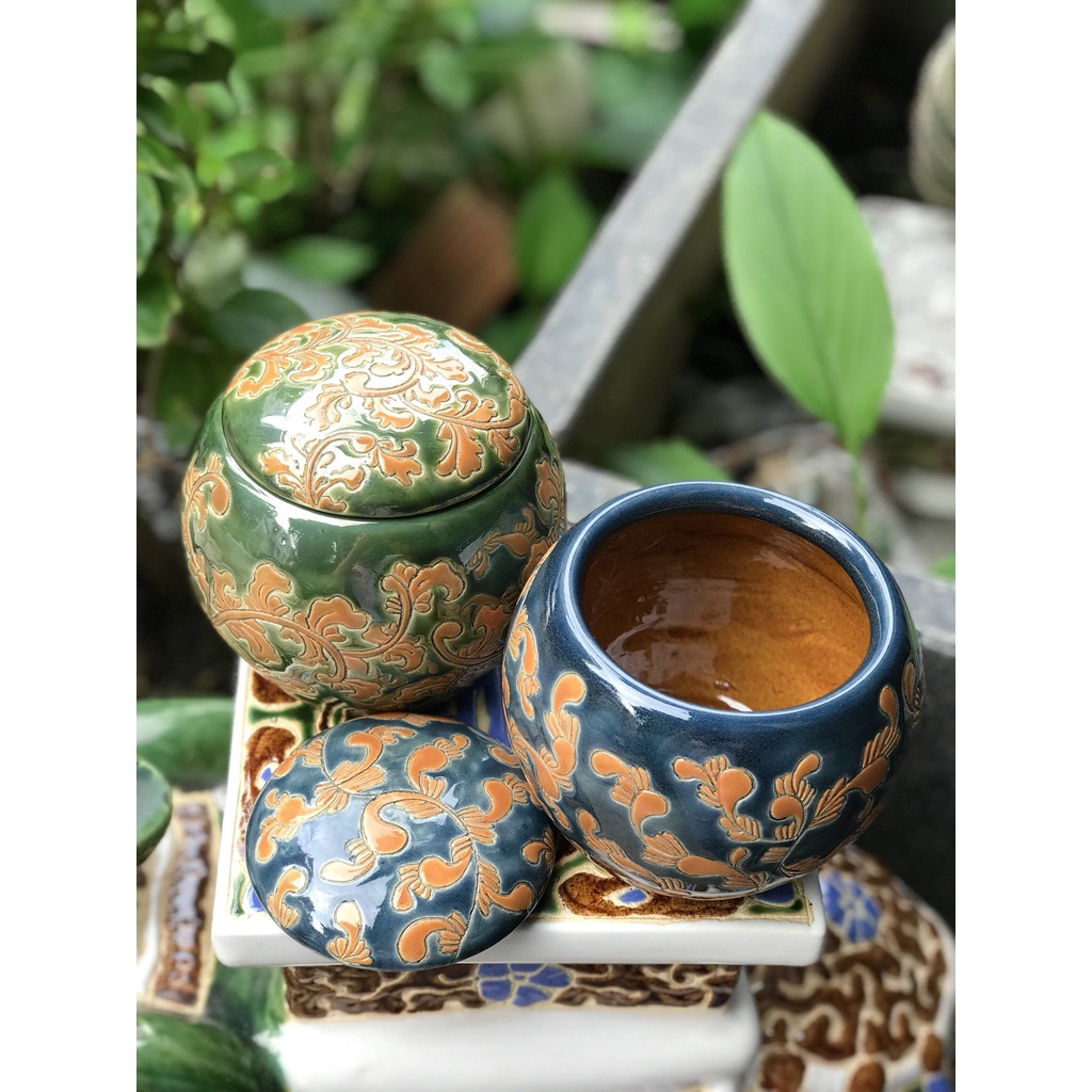 Hủ mứt dây lá gốm sứ Nam bộ