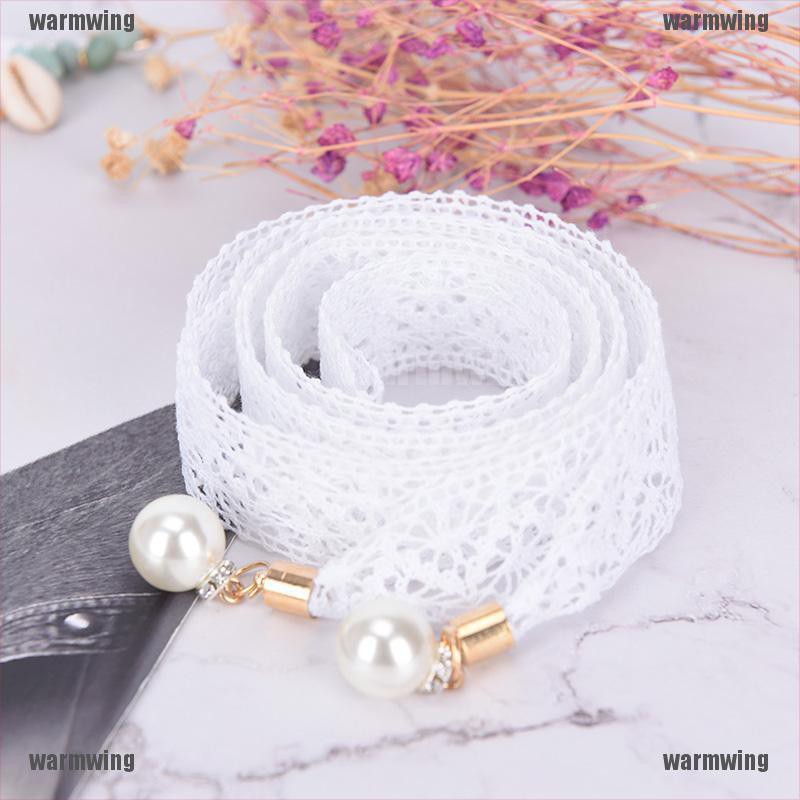 Thắt Lưng Dây Tua Rua Rỗng Đính Hạt Ngọc Trai Thời Trang Cho Nữ