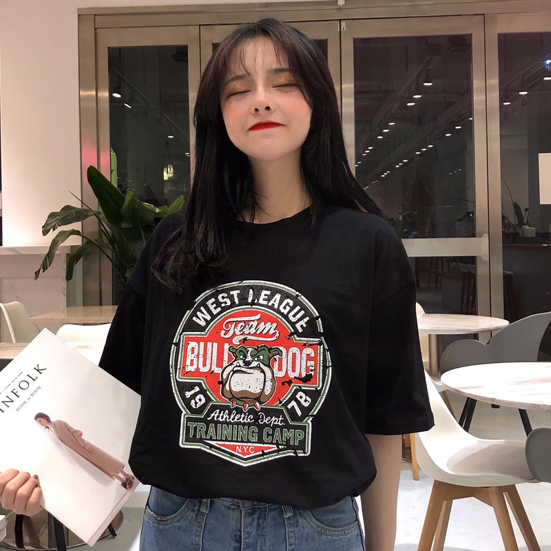 Áo Thun Tay Lỡ Unisex BULLDOG Form Rộng Ulzzang | BigBuy360 - bigbuy360.vn