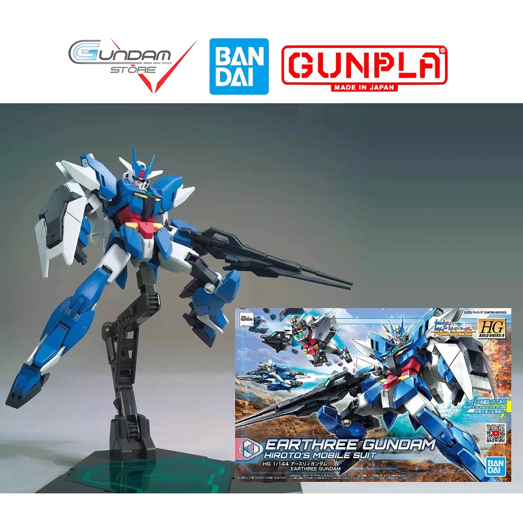 Mô Hình Gundam HG EARTHREE 1/144 Bandai HGBDRE Build Divers Re: Rise Đồ Chơi Lắp Ráp Anime Nhật