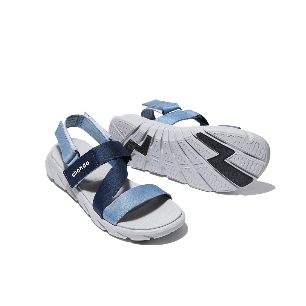 LA Shondo F6 sport sandal nữ nam quai chéo chính hãng F6S2130 xanh xám giày dép quai hậu nữ học sinh đế cao 3 phân 📇 ,