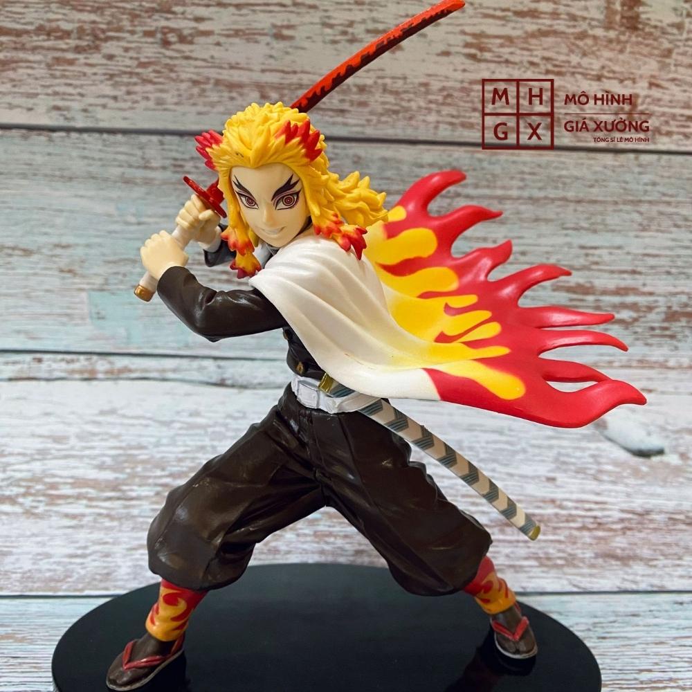 Mô hình Kimetsu No Yaiba Viêm Trụ Rengoku Kyoujurou cao 16 cm trạng thái chiến đấu , figure thanh gươm diệt quỷ
