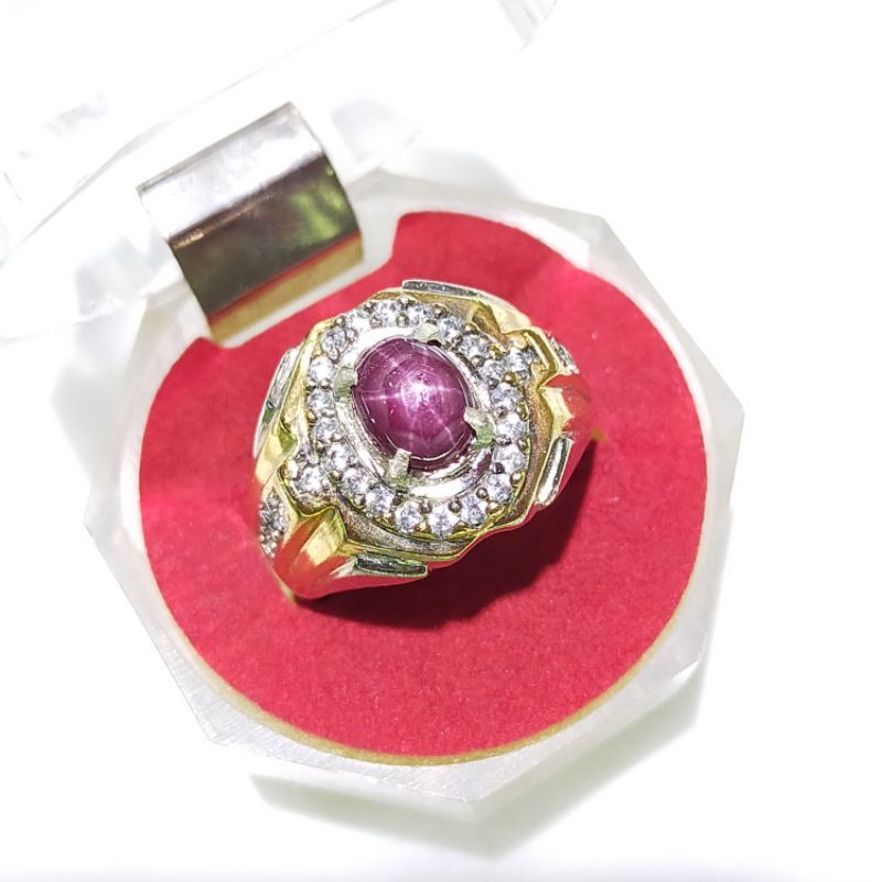 Nhẫn Đính Đá Ruby Tự Nhiên