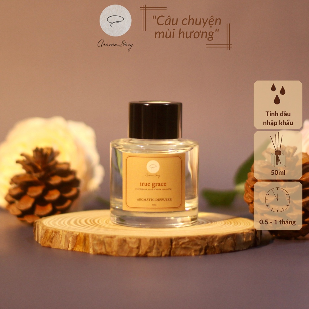 Tinh Dầu Khuếch Tán Aroma Story Hương Trà Trắng Và Trái Sung True Grace Size 50ml/100ml