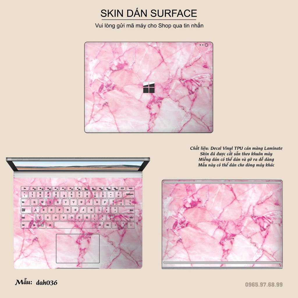 Miếng dán Skin bảo vệ mặt lưng Surface Pro 2/ Pro 3/ Pro 4/ Pro 5/ Pro 6/Pro 7/Pro X / Surface Go /Book in hình sưu  tầm