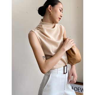 Áo cổ đổ sát nách màu da EDINI - A1170