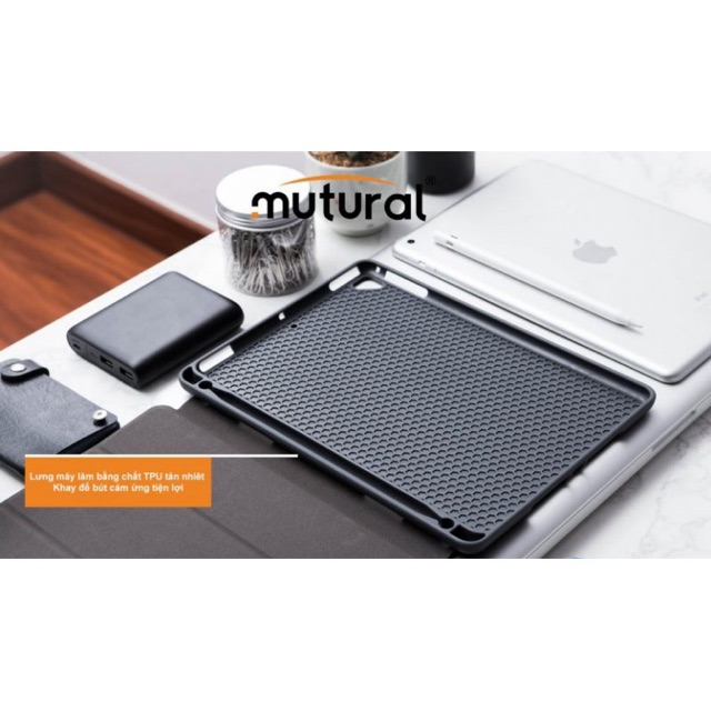 Bao da ipad Mutural kèm khay đựng bút tiện lợi | BigBuy360 - bigbuy360.vn