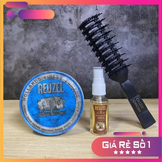[Giá Hủy Diệt – Chính Hãng] Pomade vuốt tóc Reuzel Blue 113g + Tặng lược + Xịt Dưỡng Tạo Phồng Reuzel Tonic Hà Lan 20ml