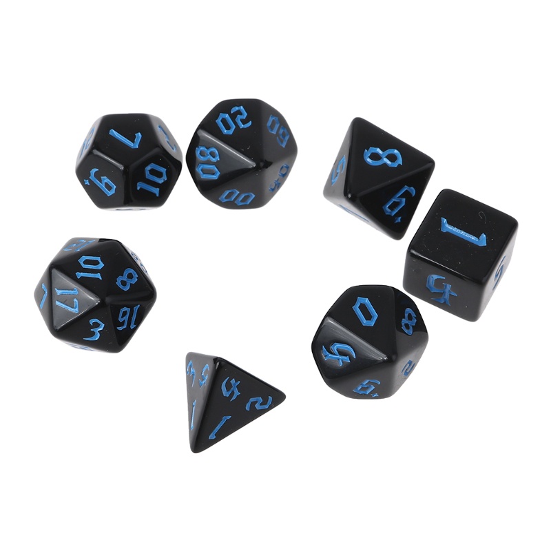 Set 7 viên xí ngầu đa diện bằng nhựa resin để bàn DND RPG MTG