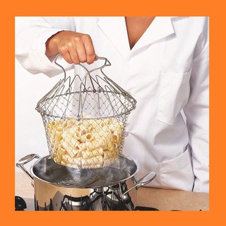 Rổ chiên khoai ngập dầu Chef Basket 25cm - rổ luộc hấp thực phẩm đa năng Inox cao cấp