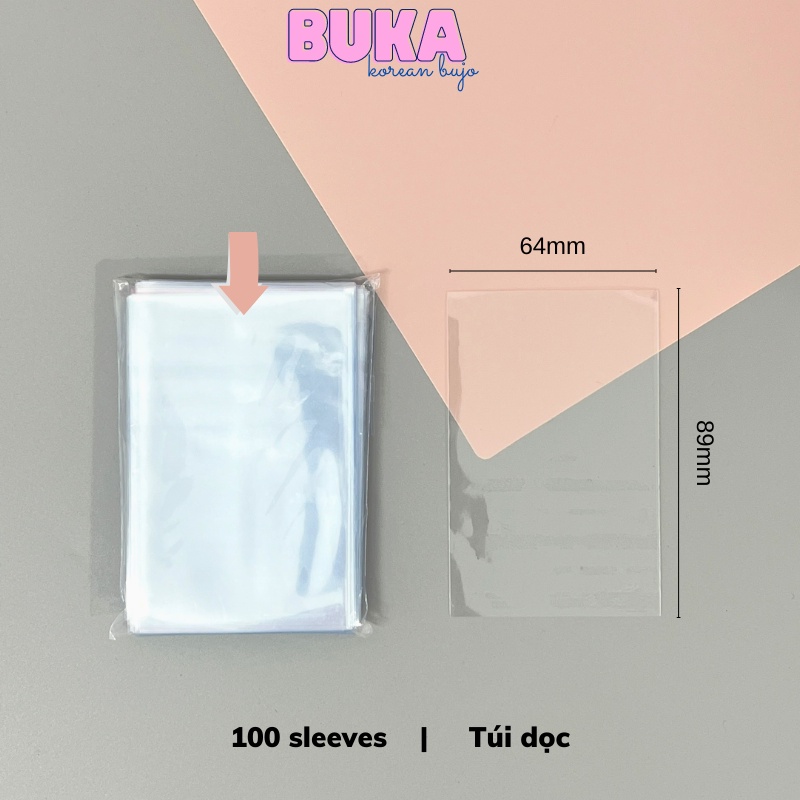 Sleeves đựng thẻ bài, postcard, photocard idol, anime, nhiều size Buka pack 100