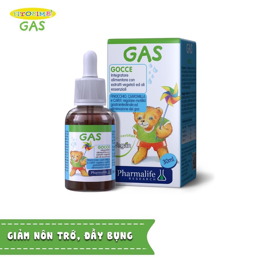 Fitobimbi Gas Bimbi - Hỗ trợ giảm đầy hơi, nôn trớ, chướng bụng, khó tiêu, giảm rối loạn tiêu hóa (Lọ 30ml)