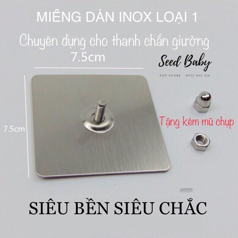 Miếng dán Inox gắn thanh chắn giường 7.5cm  - chắc chắn, dễ sử dụng, thích hợp gắn treo các vật dụng trong nhà SEED BABY