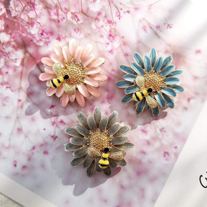 Ghim cài áo QIHE JEWELRY kim loại hình hoa cúc thời trang cho nữ