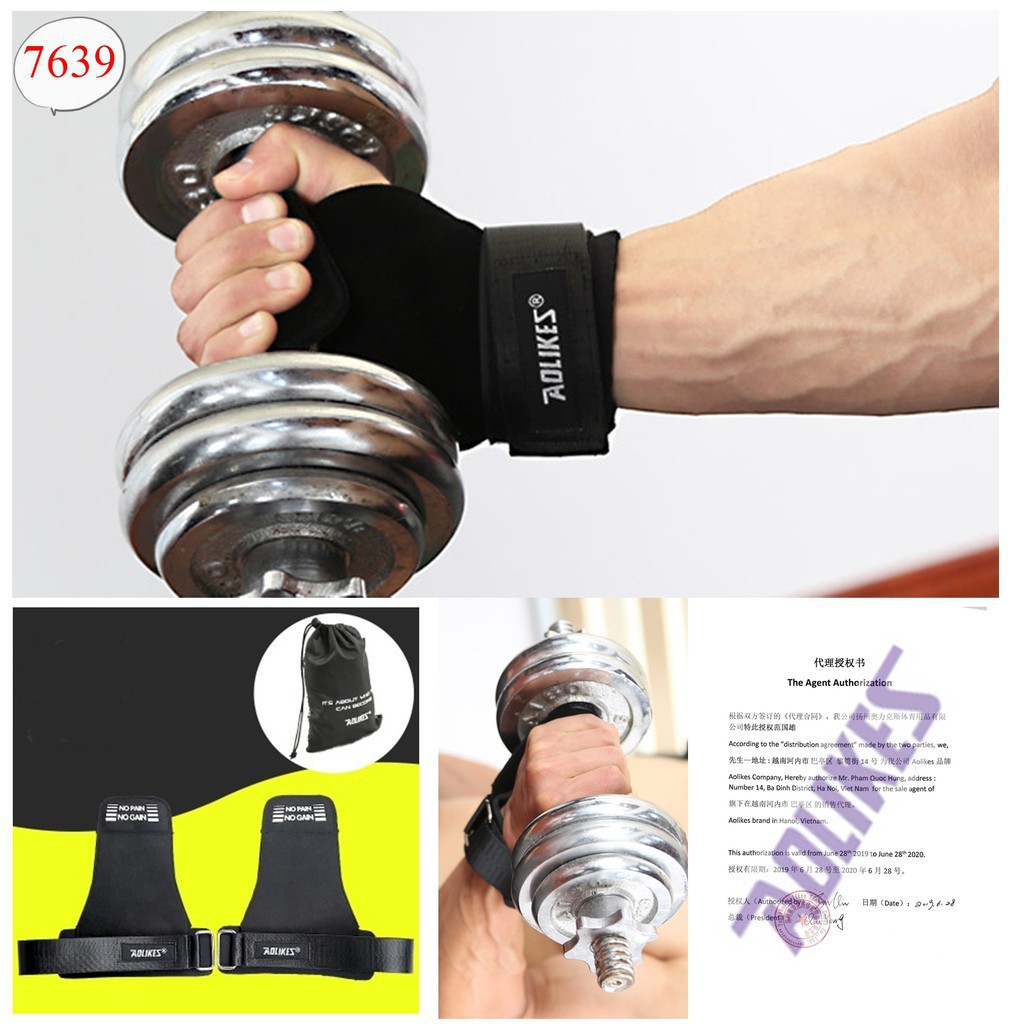 Băng cuốn cổ tay trợ lực nâng tạ AL 7639 (1 ĐÔI) NO PAIN NO GAIN tdhn1