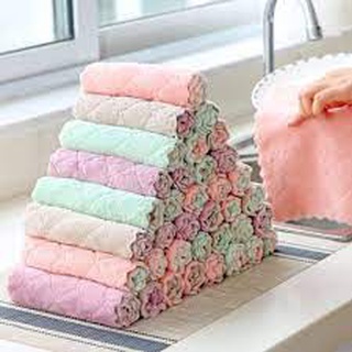 BỘ 10 KHĂN LAU CHÉN DĨA CAO CẤP - KHĂN LAU CHÉN DĨA, LAU NHÀ BẾP Không họa tiết