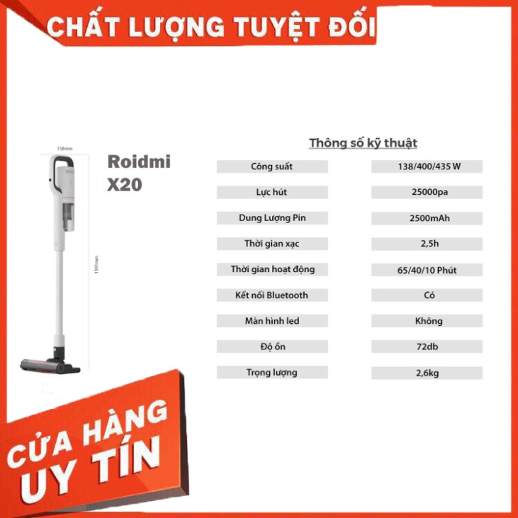 [HÀNG CHÍNH HÃNG] [ ẢNH THẬT] Máy Hút Bụi LAU NHÀ Cầm Tay Xiaomi Roidmi X20 [CHO KHÁCH XEM HÀNG]