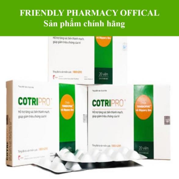 COTRIPRO – Hỗ trợ điều trị trĩ nội, trĩ ngoại, tăng sức bền thành mạch (20 viên)