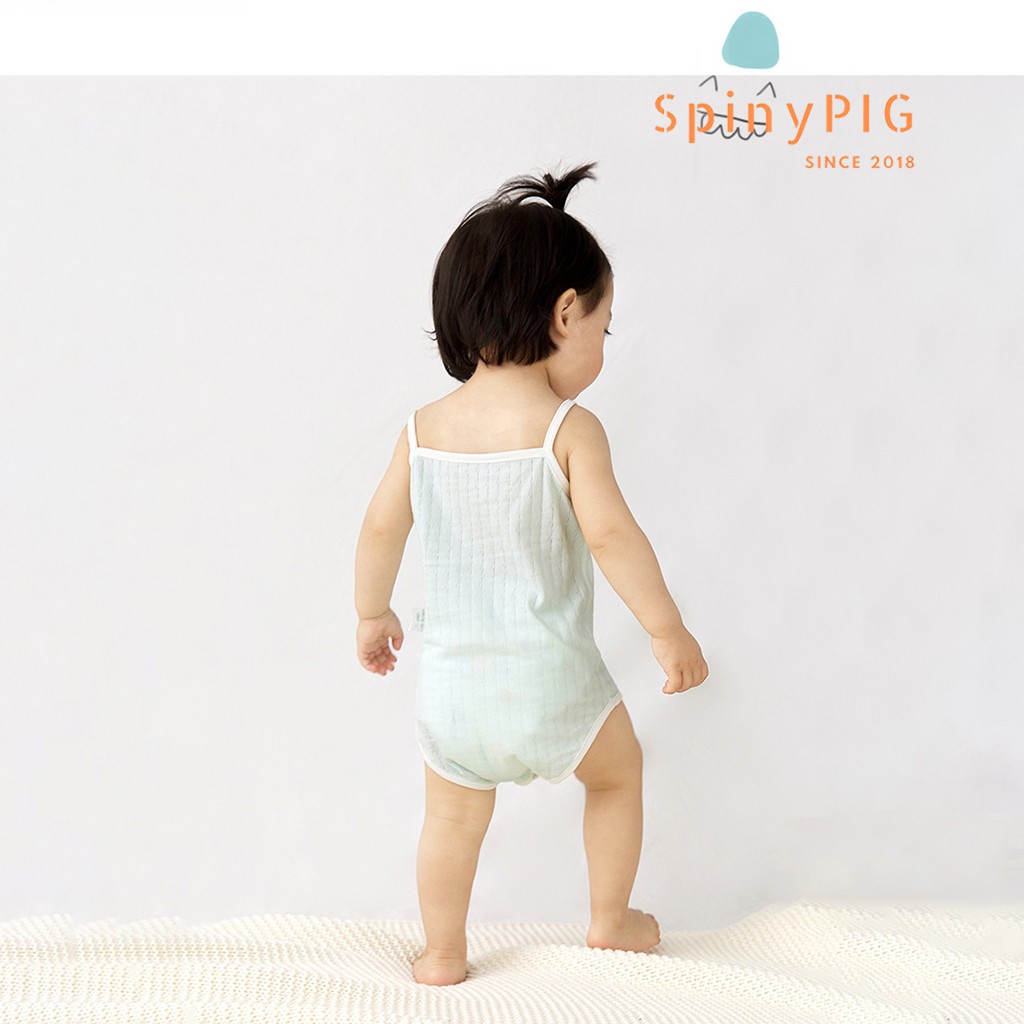 Bộ body 2 dây cho bé 0-2 tuổi 100% cotton bề mặt lỗ khí cực thoáng mát [Tặng kèm miếng nối dài đũng]