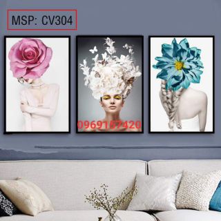 Bộ 3 tranh spa, nghệ thuật 40*60*3