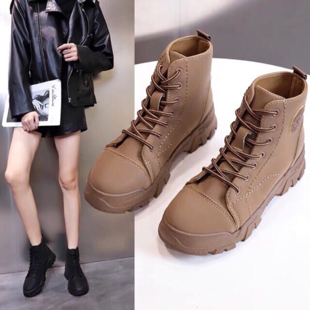 Giày Boot Thể Thao Cao Cổ Chât Da Mịn Đế Răng Cưa phối Logo Sườn Cực Chất H1(Fullbox)