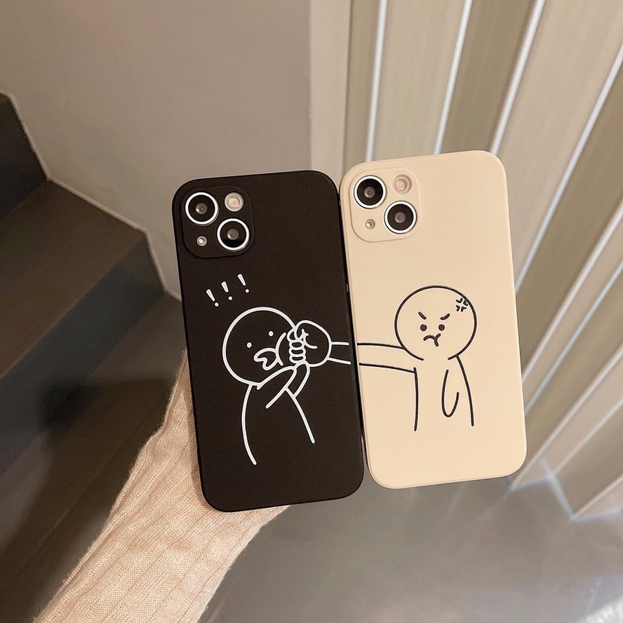 Ốp Điện Thoại Dẻo Họa Tiết Cặp Đôi Vui Nhộn Cho iPhone 13 12 11 Pro Xs Max XR X 6 6s Plus SE 2020