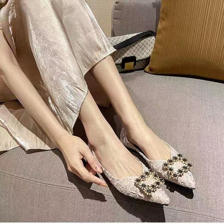 Giầy lười Giày Búp Bê Mũi Nhọn Đế Bằng Mềm Mại Thời Trang Xuân Hè Dễ Phối Đồ Cho Nữ